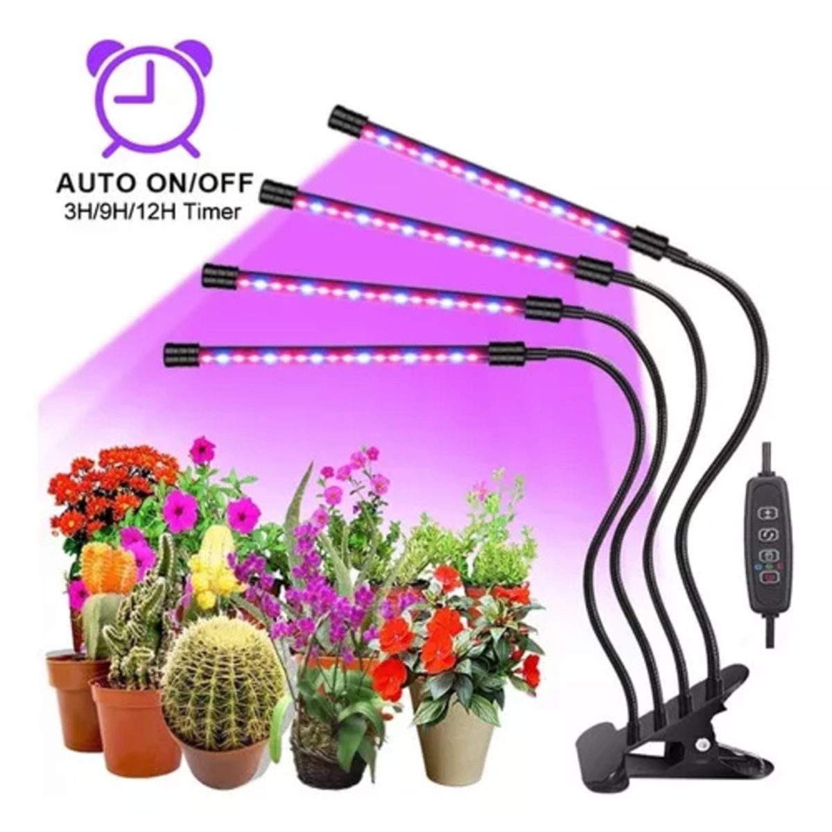 KINDA NICE - Luz De Crecimiento Led Planta Con 4 Tubos De Luz