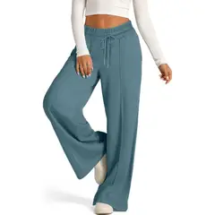 AGW - Pantalón Buzo Algodón Palazzo Tela Ligera Verano Elasticados Wide Leg