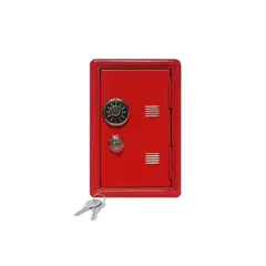 GENERICO - Caja fuerte metálica pequeña con llave para dinero 18 x12