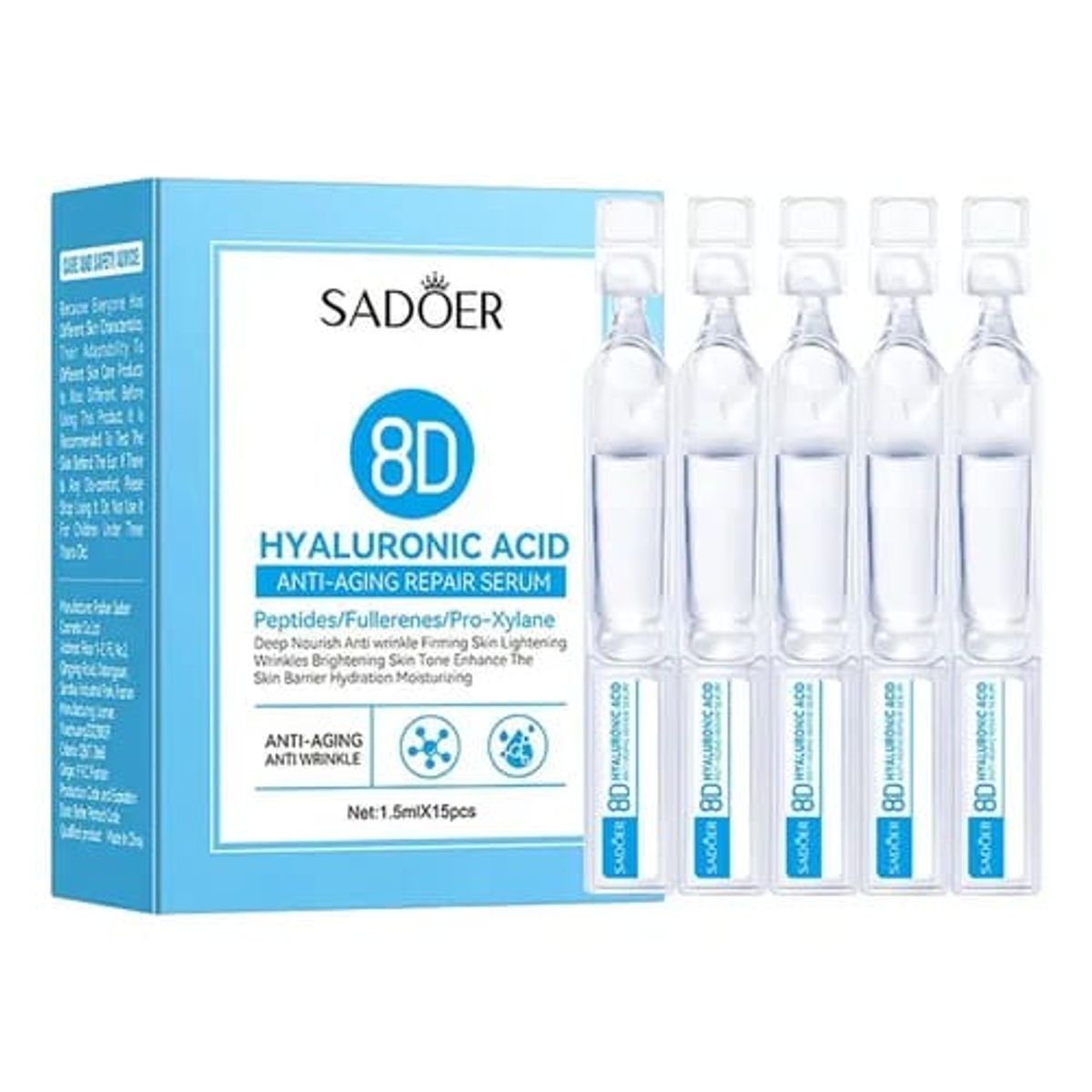 GENERICO - Serum Facial  Acido Hialuronico 15 Ampollas Dermapen