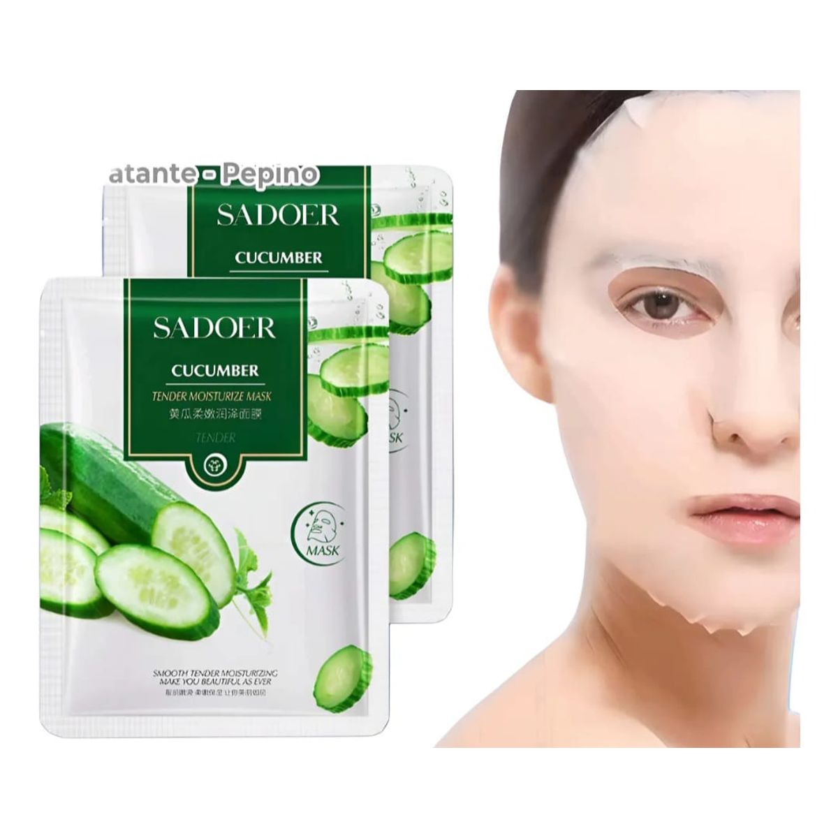 GENERICO - Mascarilla Facial  De Pepino Hidratante  5 unidades