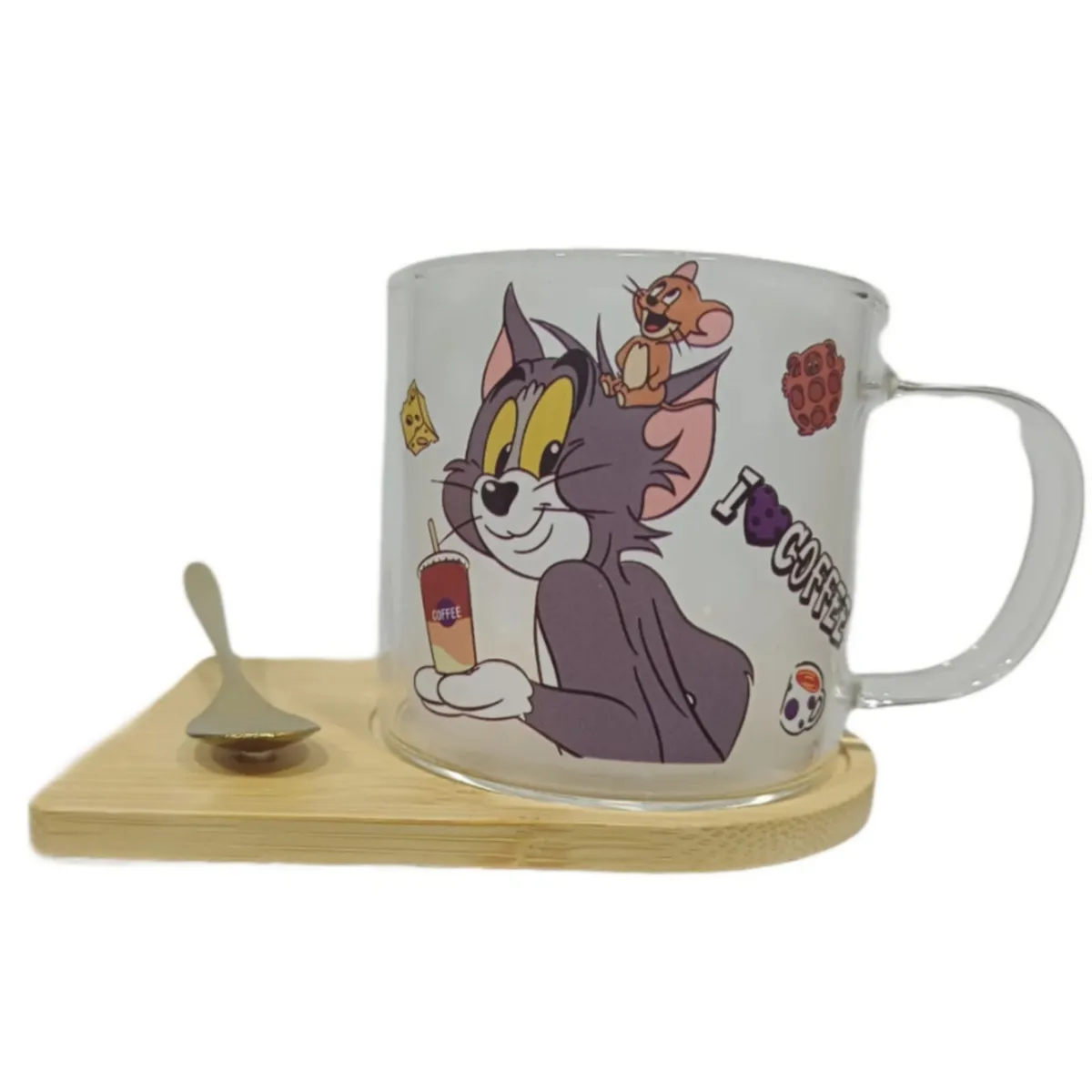 GENERICO - Taza Tazon Mug Tom + Plato + Cuchara