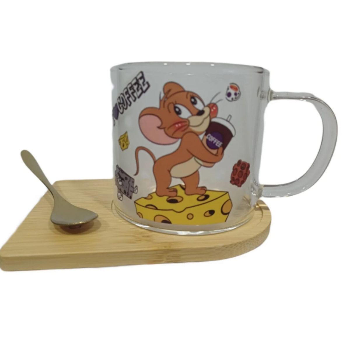 GENERICO - Taza Tazon Mug Jerry  + Plato + Cuchara