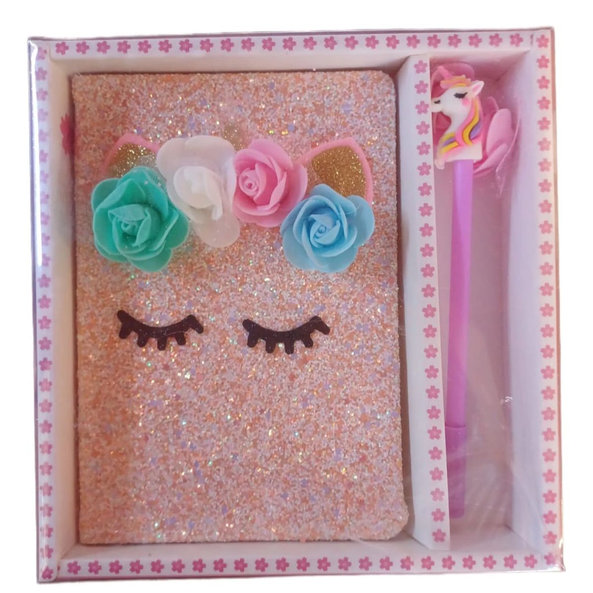 GENERICO - Set Libreta  + Lapiz Unicornio Rosa  Papeleria Kawaii