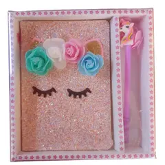 GENERICO - Set Libreta + Lapiz Unicornio Rosa Papeleria Kawaii