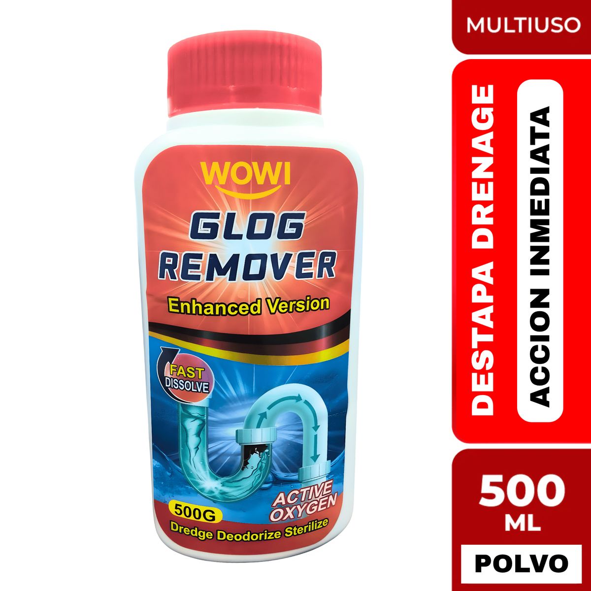 GENERICO - Limpiador de Drenaje y Cañerías 500g  Disuelve Grasa y Cabello