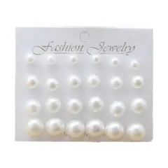 GENERICO - Set de 12 Pares de Aros de Perla