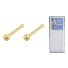 GENERICO - Caja con 20 Aros Piercing de Nariz Punto Acero Dorado