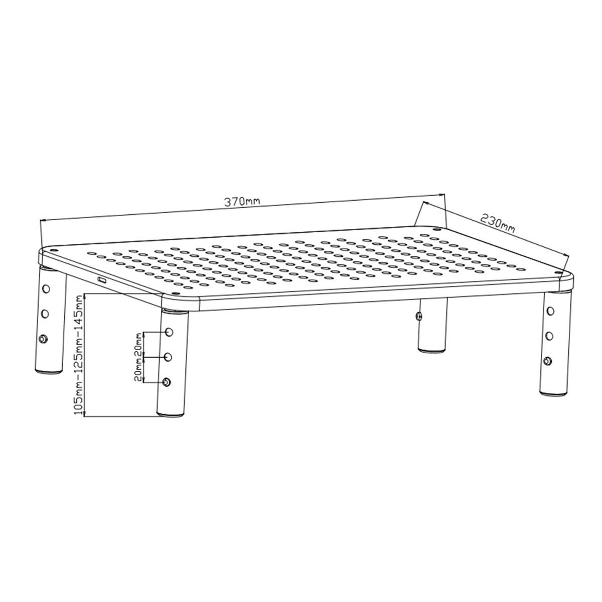 KINDA NICE - Base Monitor Soporte Niveles Ajustable Notebook Impresora