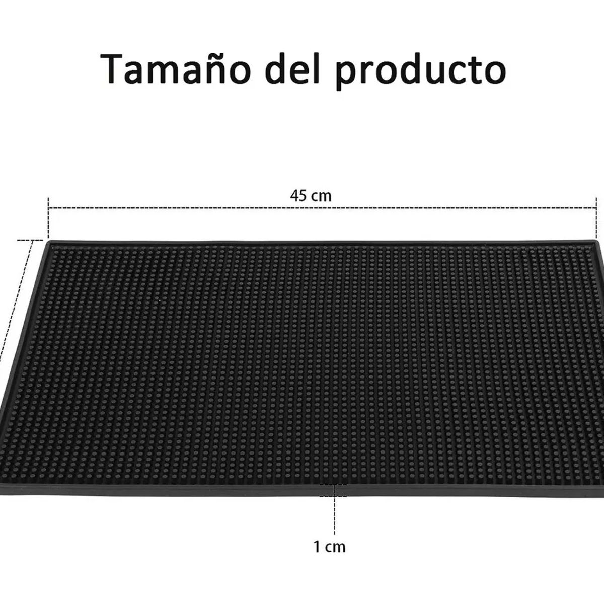 KINDA NICE - Goma Bar Barra Negra 45 X 30 Cm Escurridor Vaso Copas