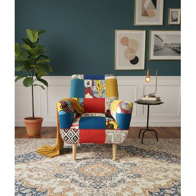 Imagen 2 del producto Poltrona individual Sonica Patchwork de 75 x 75 x 95 cm