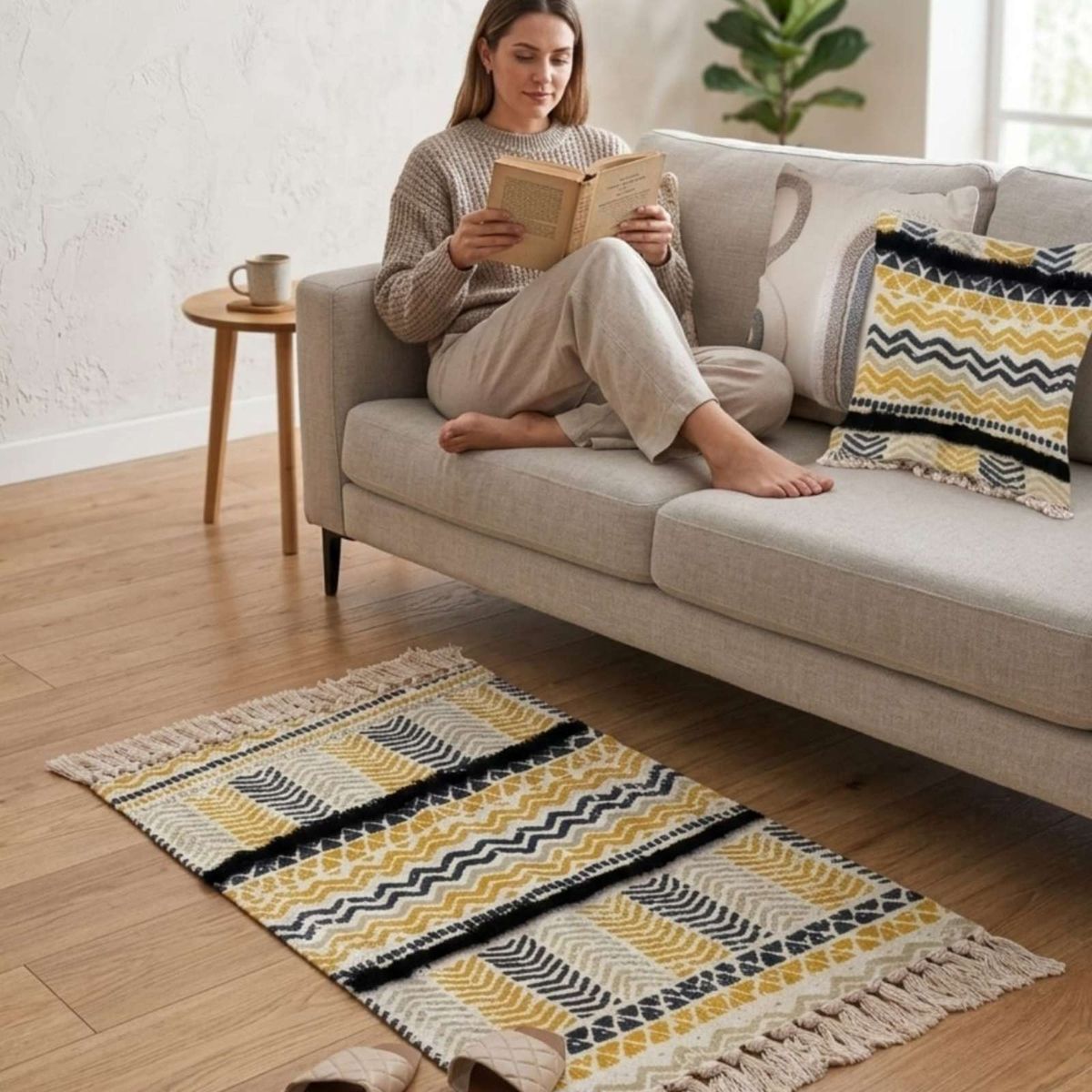 GENERICO - Alfombra Decorativa 60x90 cm Estampada con Relieve Tufting