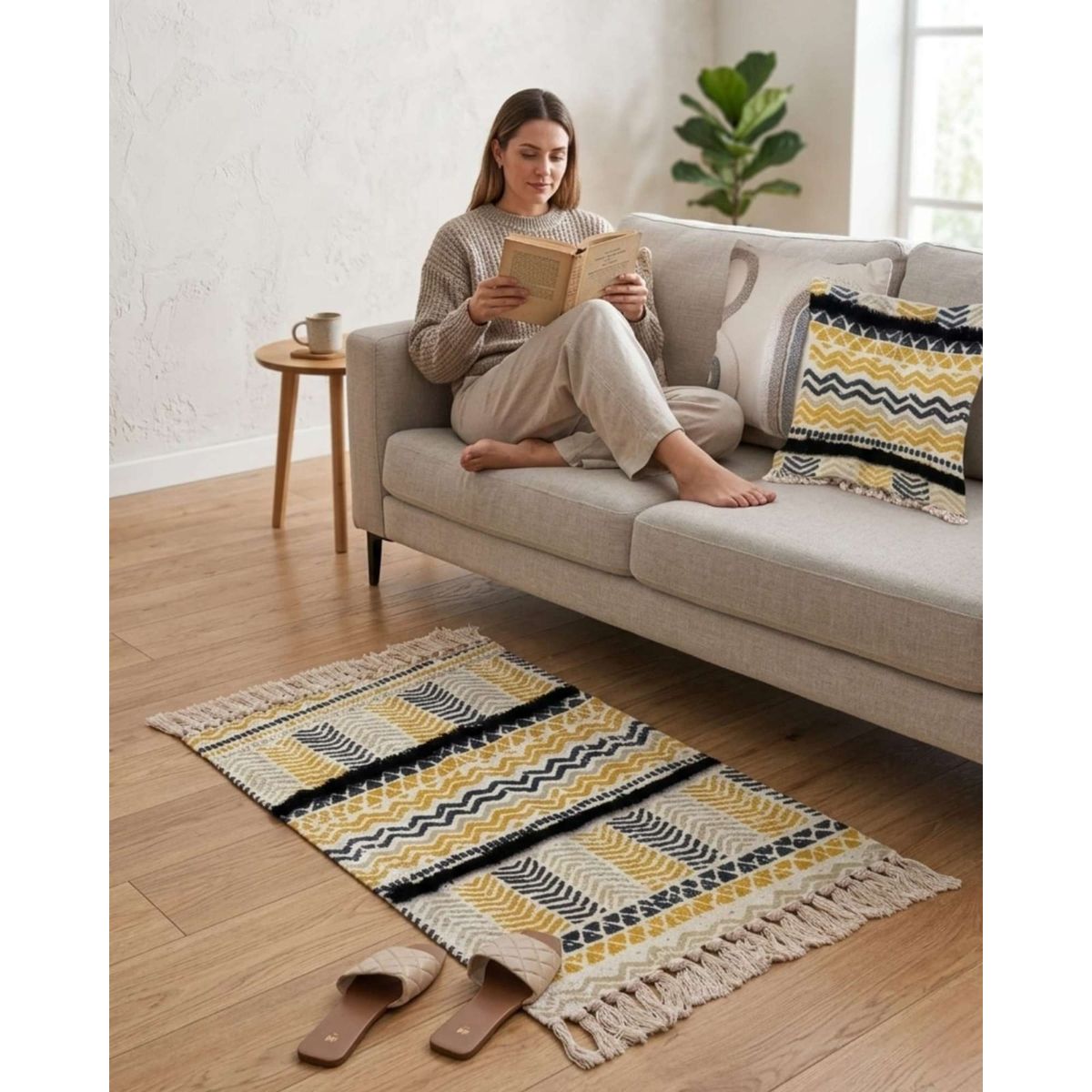 GENERICO - Alfombra Decorativa 60x90 cm Estampada con Relieve Tufting