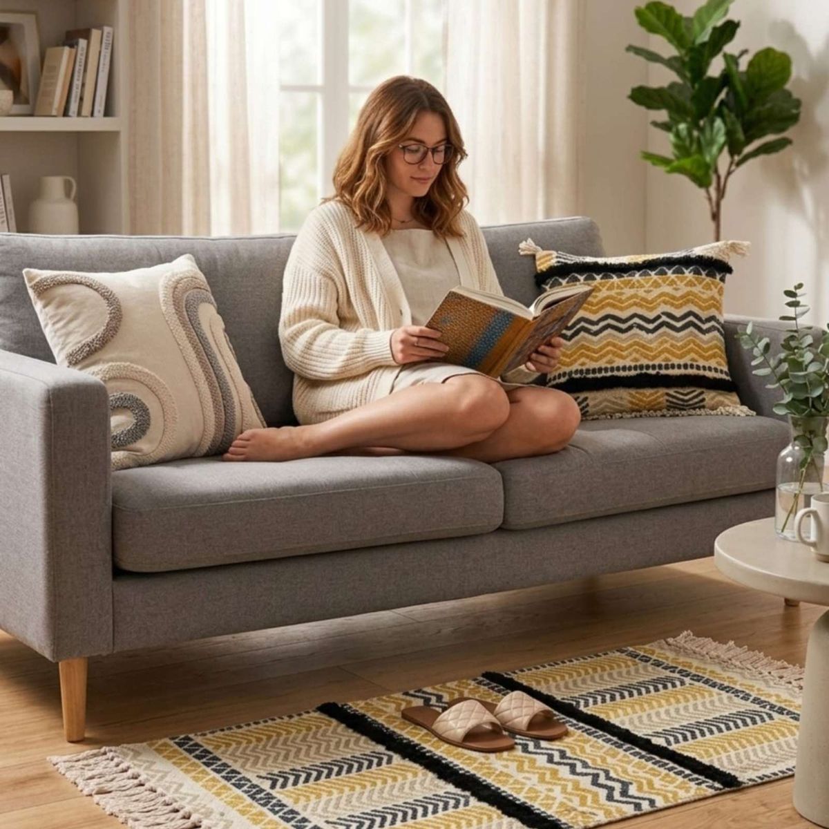 GENERICO - Alfombra Decorativa 60x90 cm Estampada con Relieve Tufting