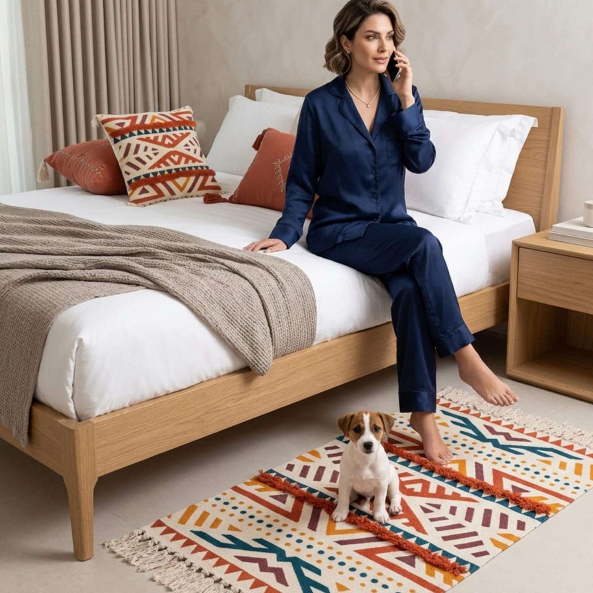 GENERICO - Alfombra Decorativa 60x90 cm Estampada con Relieve Tufting