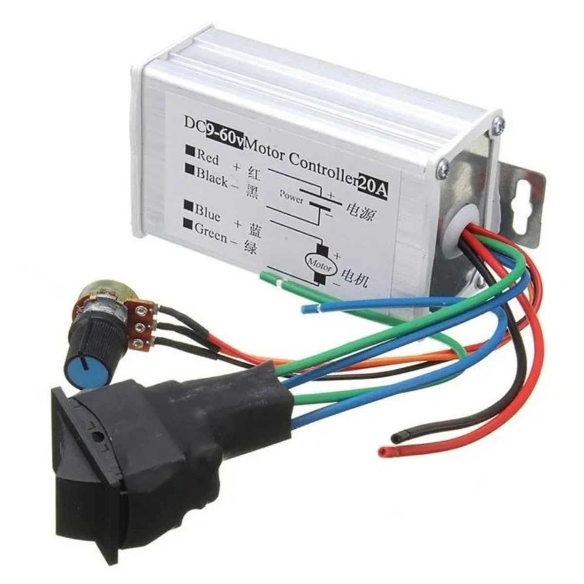 GENERICO - Regulador Controlador Velocidad Motor Pwm Dc9-60v 20a