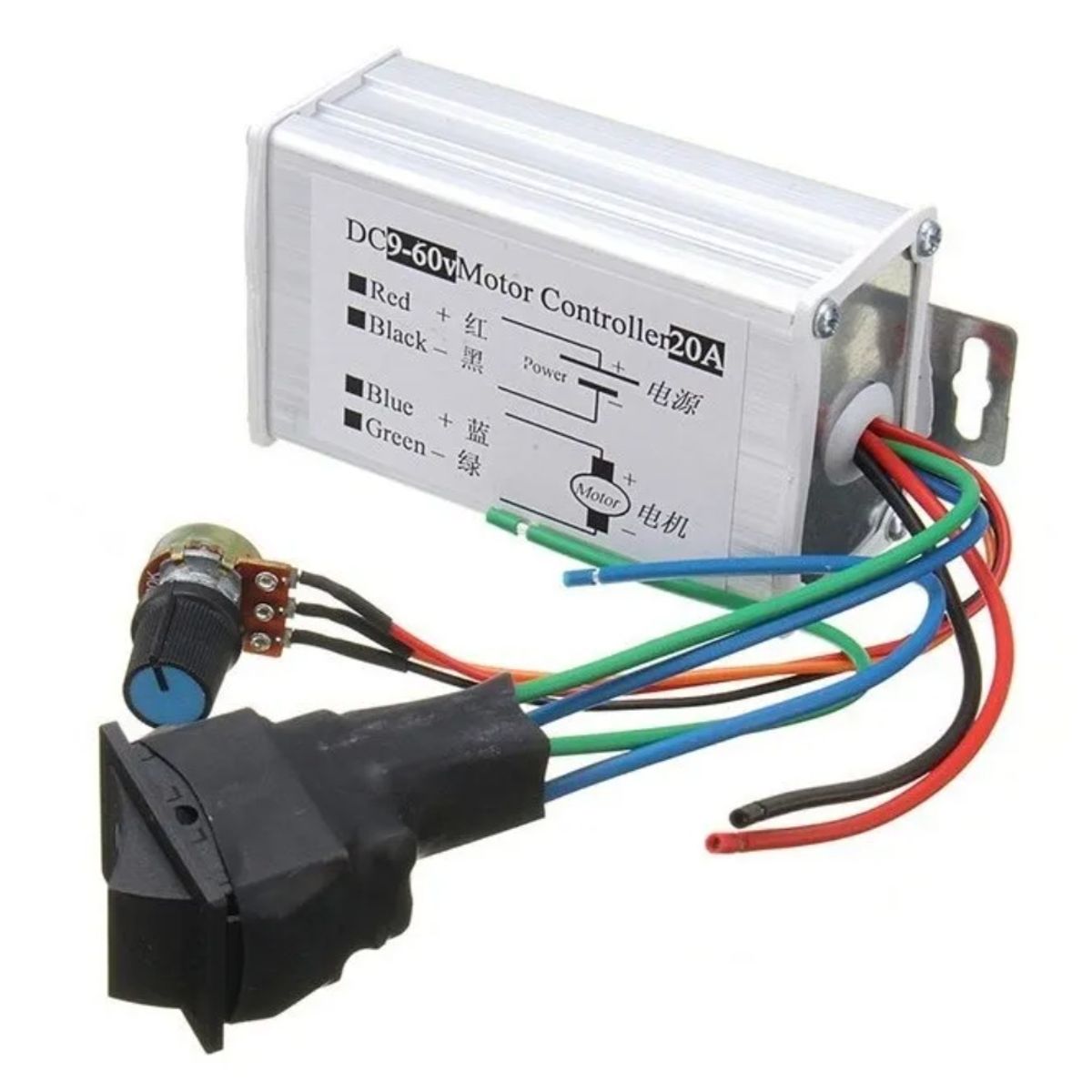 GENERICO - Regulador Controlador Velocidad Motor Pwm Dc9-60v 20a