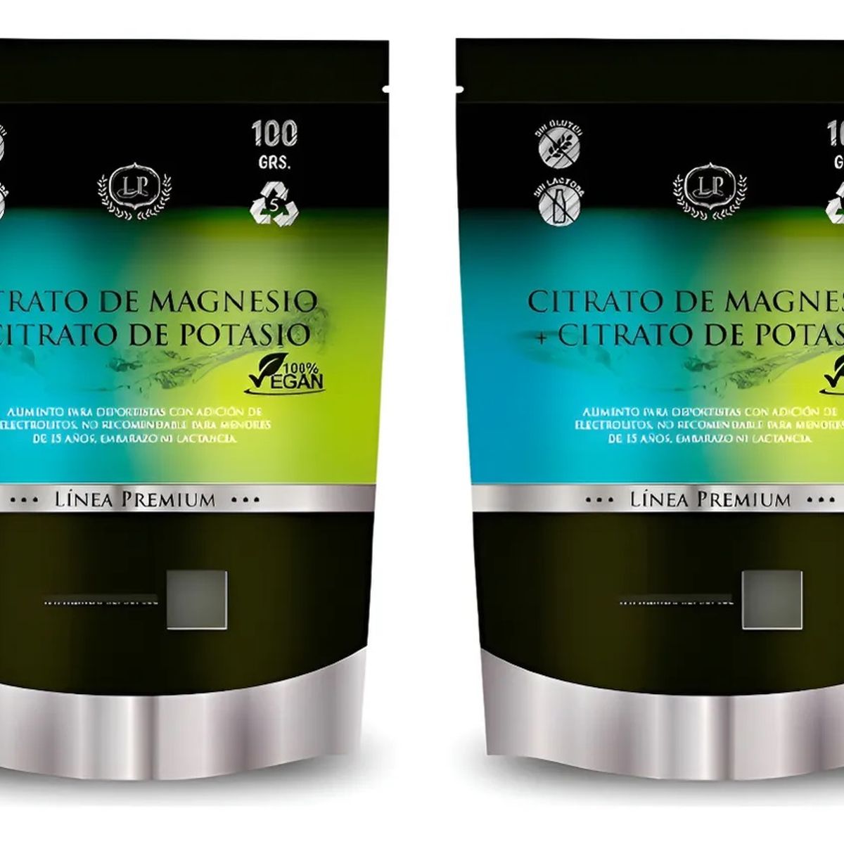 ZEO SPORT - Pack Citrato Magnesio + Citrato Potasio Polvo Zeo Doypack 2x100 Gr