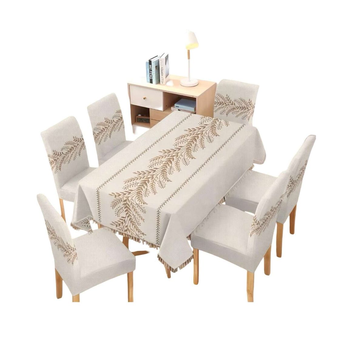 GENERICO - Juego Mantel De Comedor más 6 fundas de silla 05