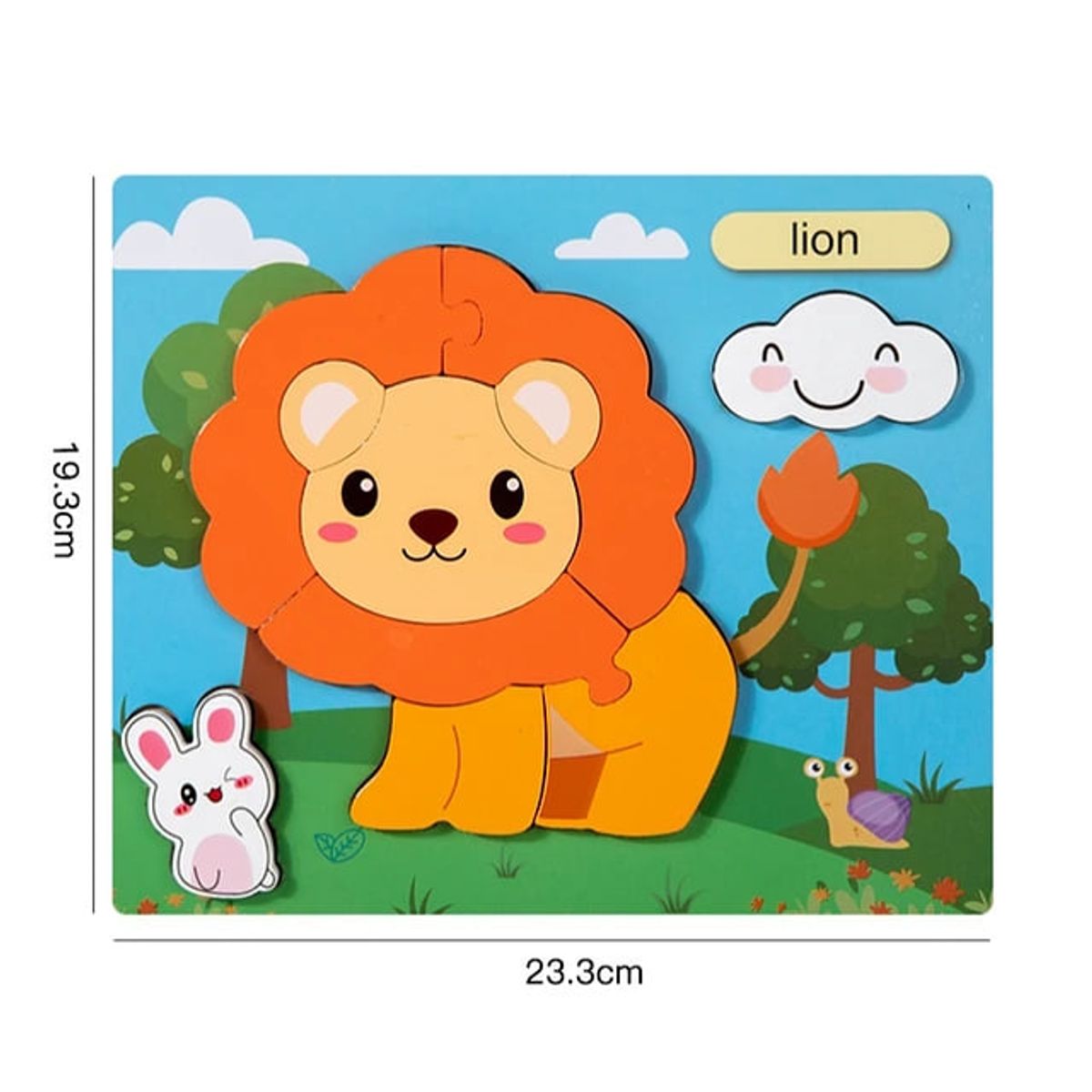 GENERICO - pack x2 Puzzle Rompecabezas de madera animales