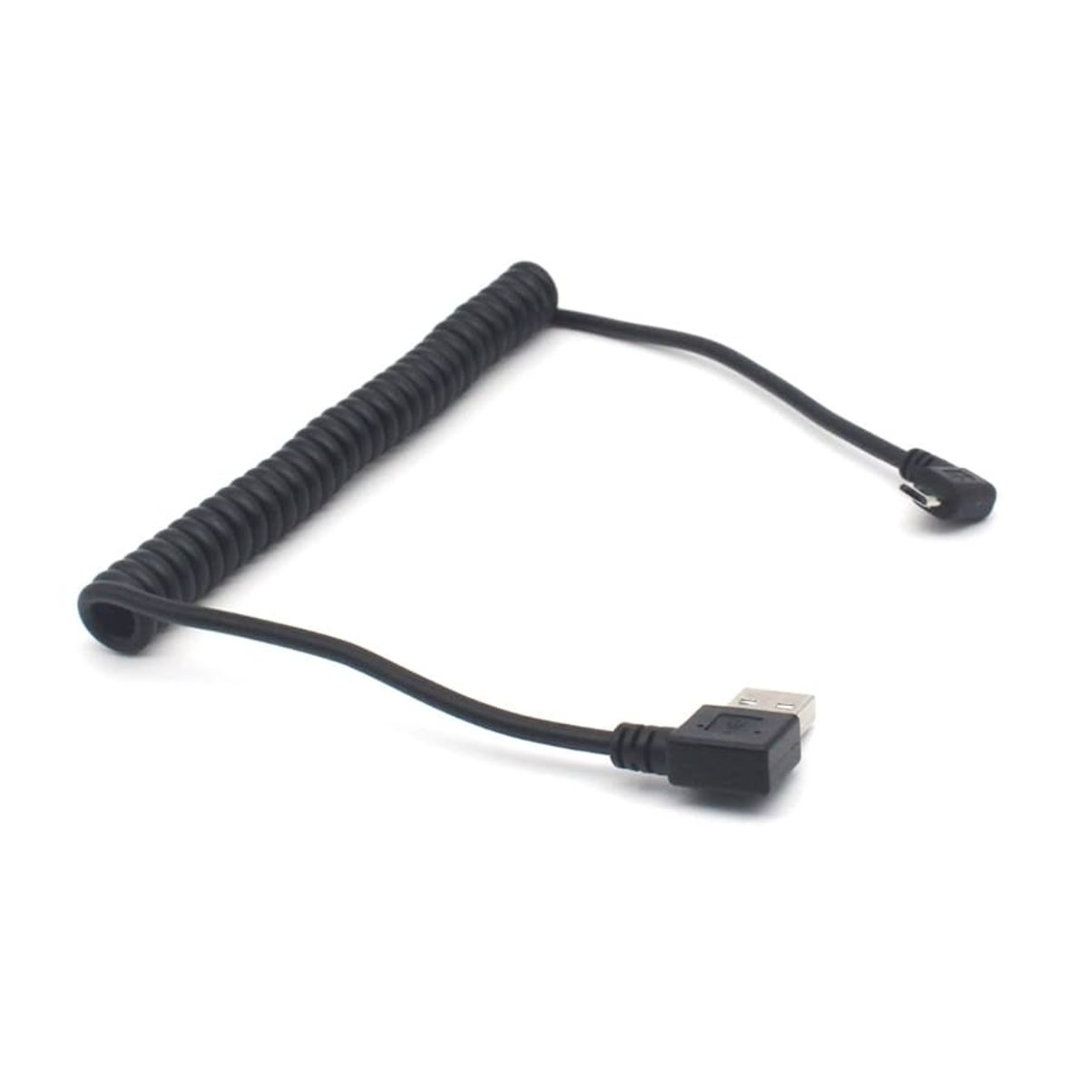 GENERICO - Cable Micro USB espiral 90° + 1,5 m
