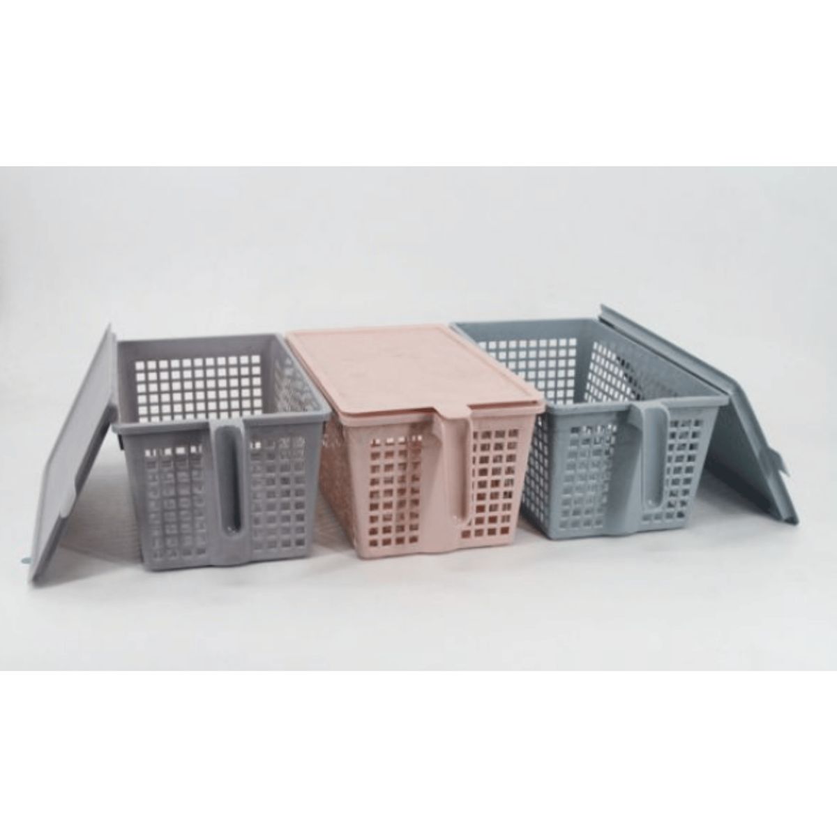 HOMESTAR - Cesta Organizadora Rectangular con Tapa - Rosa