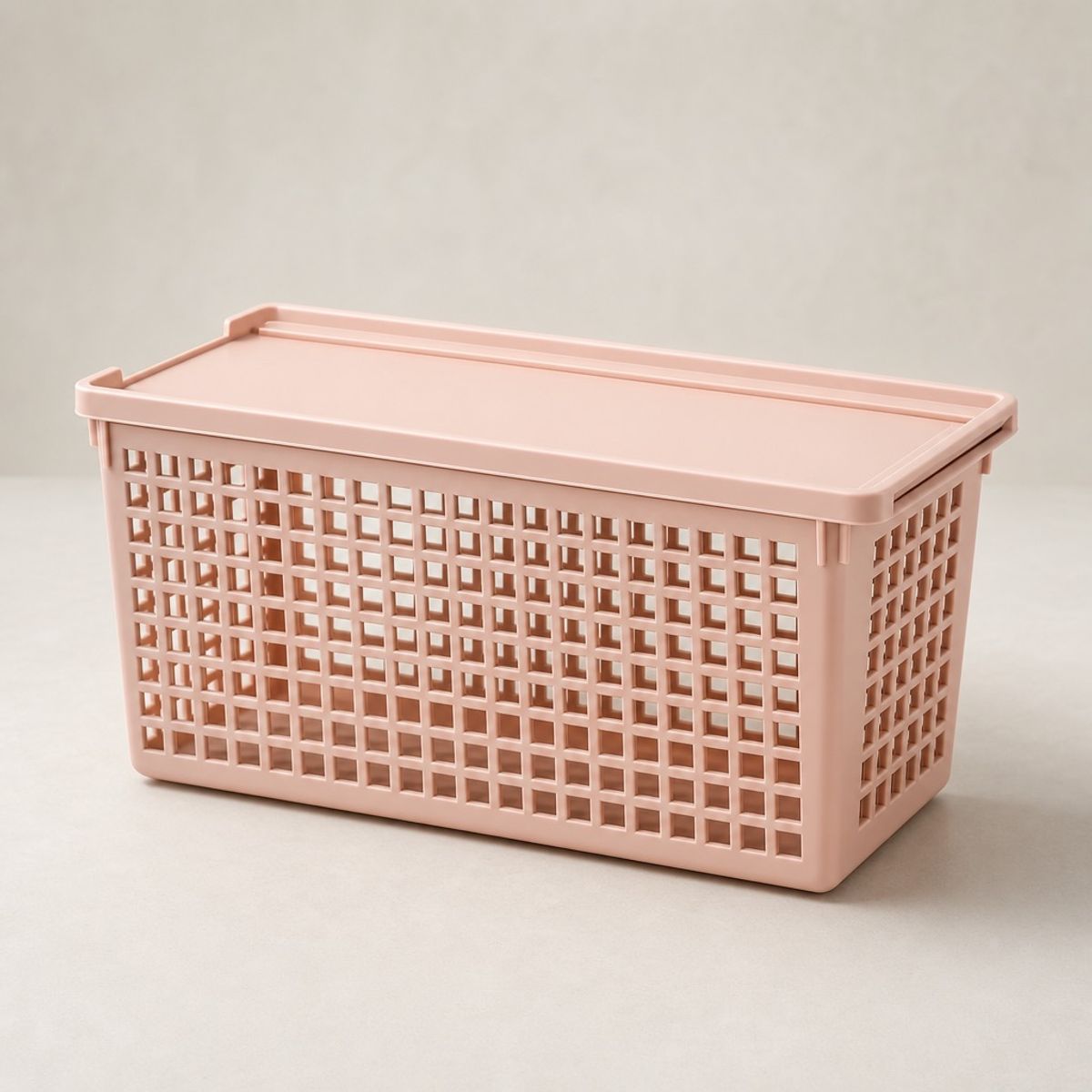 HOMESTAR - Cesta Organizadora Profunda con Tapa Deslizante - Rosa