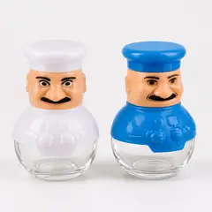 HOMESTAR - Set de salero y pimentero con forma de chef - 2 piezas