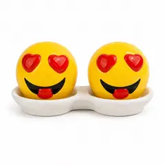 HOMESTAR - Set salero y pimentero emoji enamorado cerámica