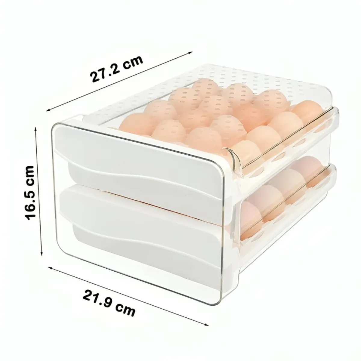 GENERICO - Organizador De Huevos Caja Para 40 Huevos 2 Niveles