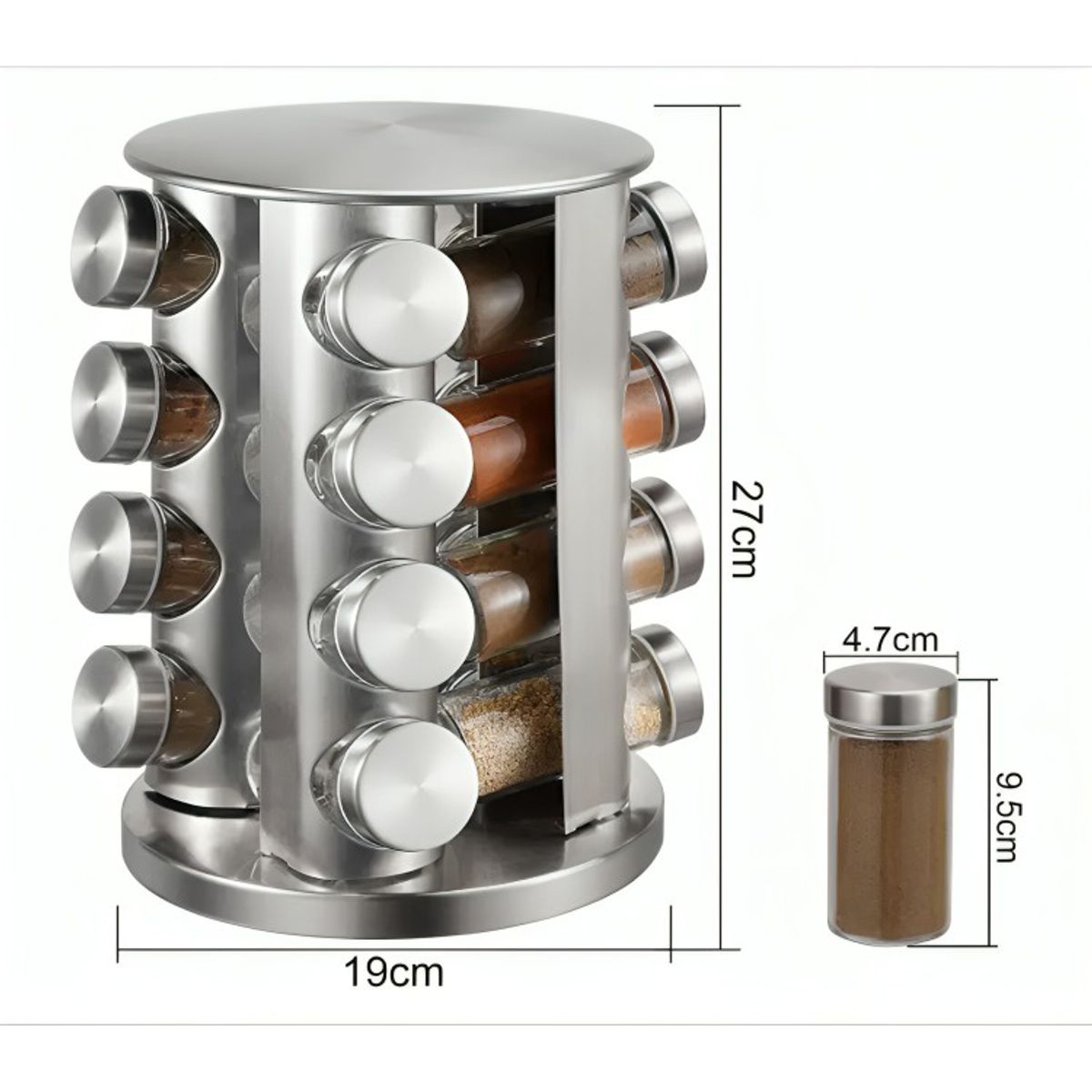 GENERICO - Set Condimentero Especiero Giratorio Cocina 16 Pcs