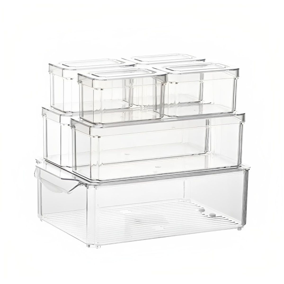 GENERICO - Organizador Refrigerador Cocina Set 7 Contenedores Con Tapa