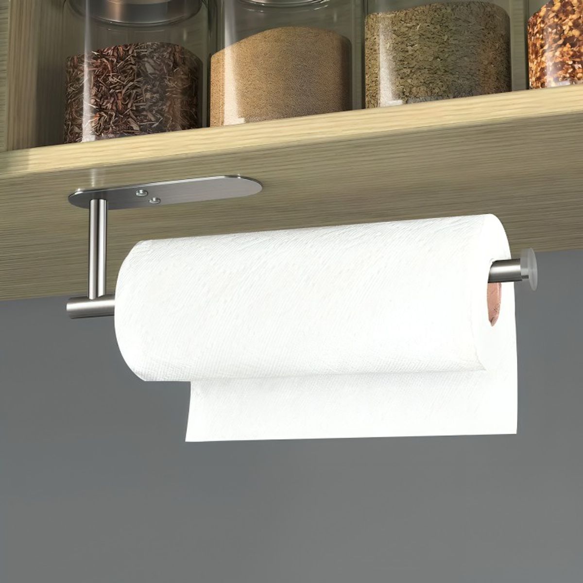 GENERICO - Portarollos Toalla De Papel Nova De Acero Inox Autoadhesivo