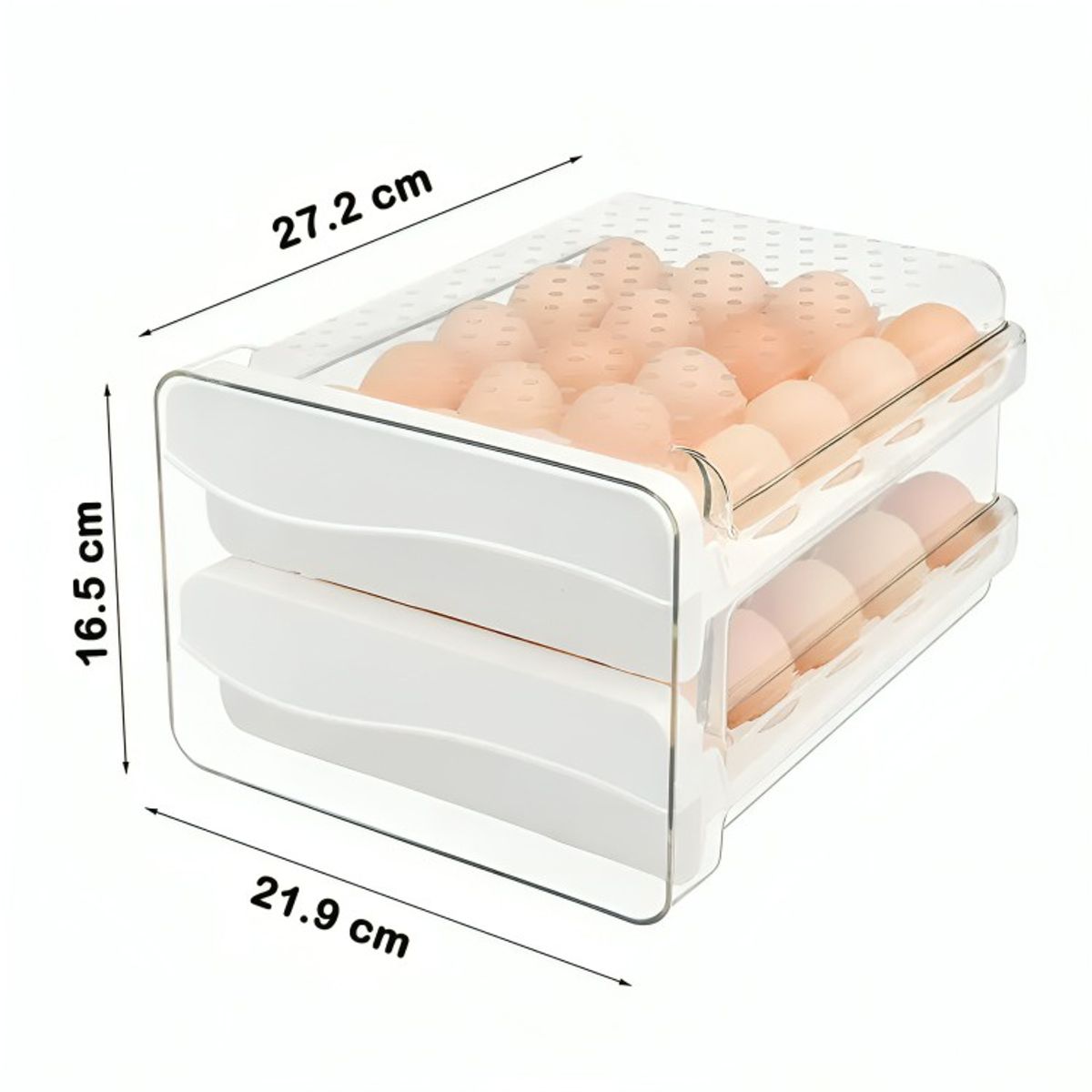 GENERICO - Organizador De Huevos Caja Para 40 Huevos 2 Niveles
