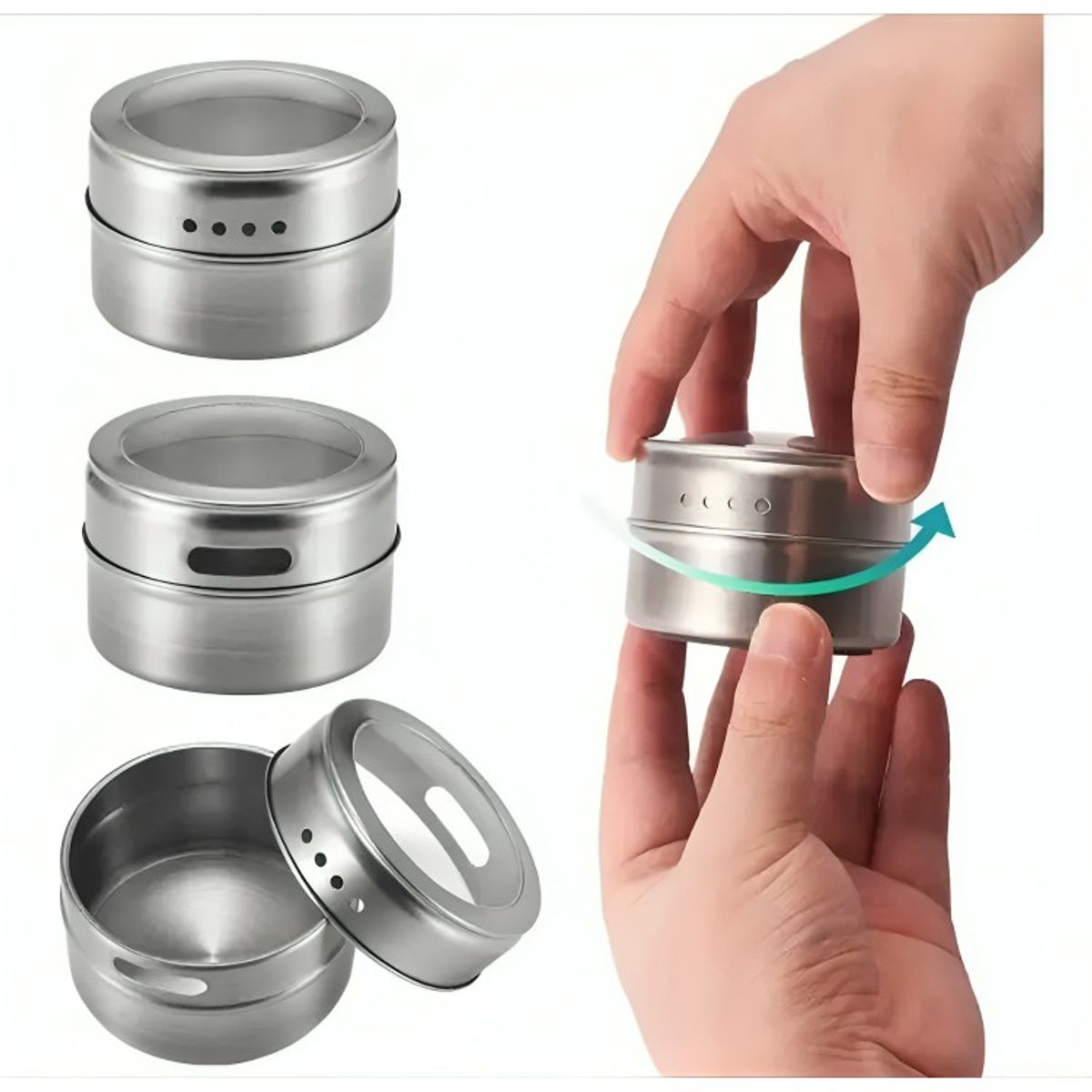 GENERICO - Organizador Condimentos Cocina 6 Piezas Frascos Especieros