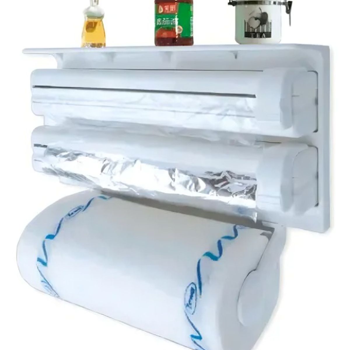 GENERICO - Porta Rollo Toalla Nova Triple Dispensador Cocina Alusa Film