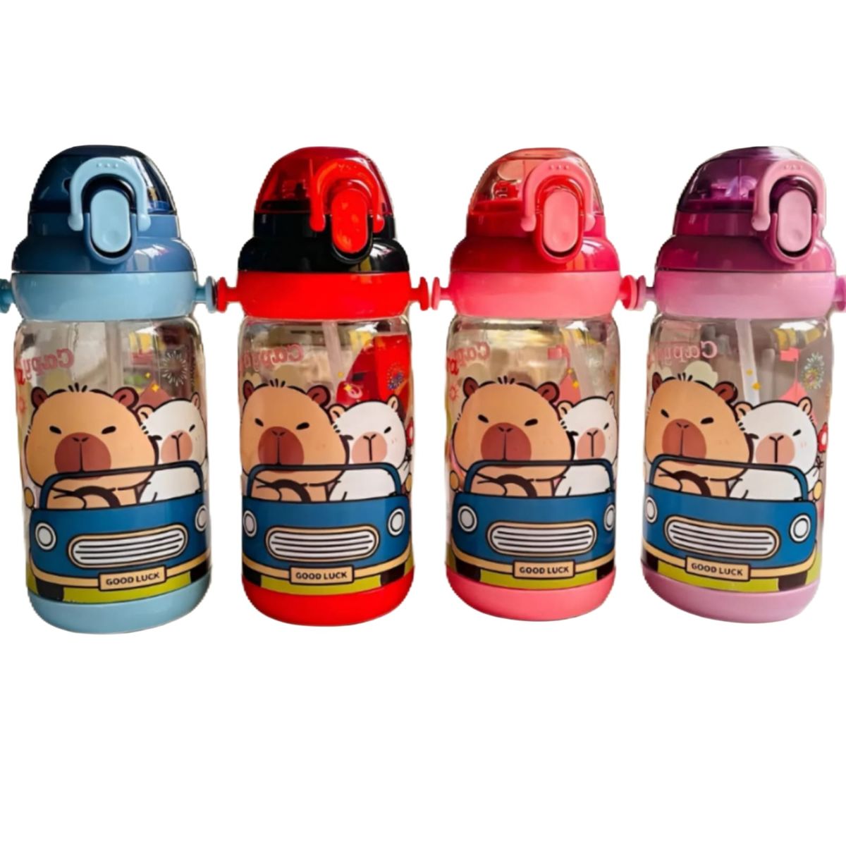 GENERICO - Botella De Agua Infantil Capibara Rojo