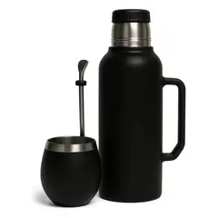 GENERICO - Termo Acero Inoxidable Térmico Matero 13l + Mate Y Bombilla Negro