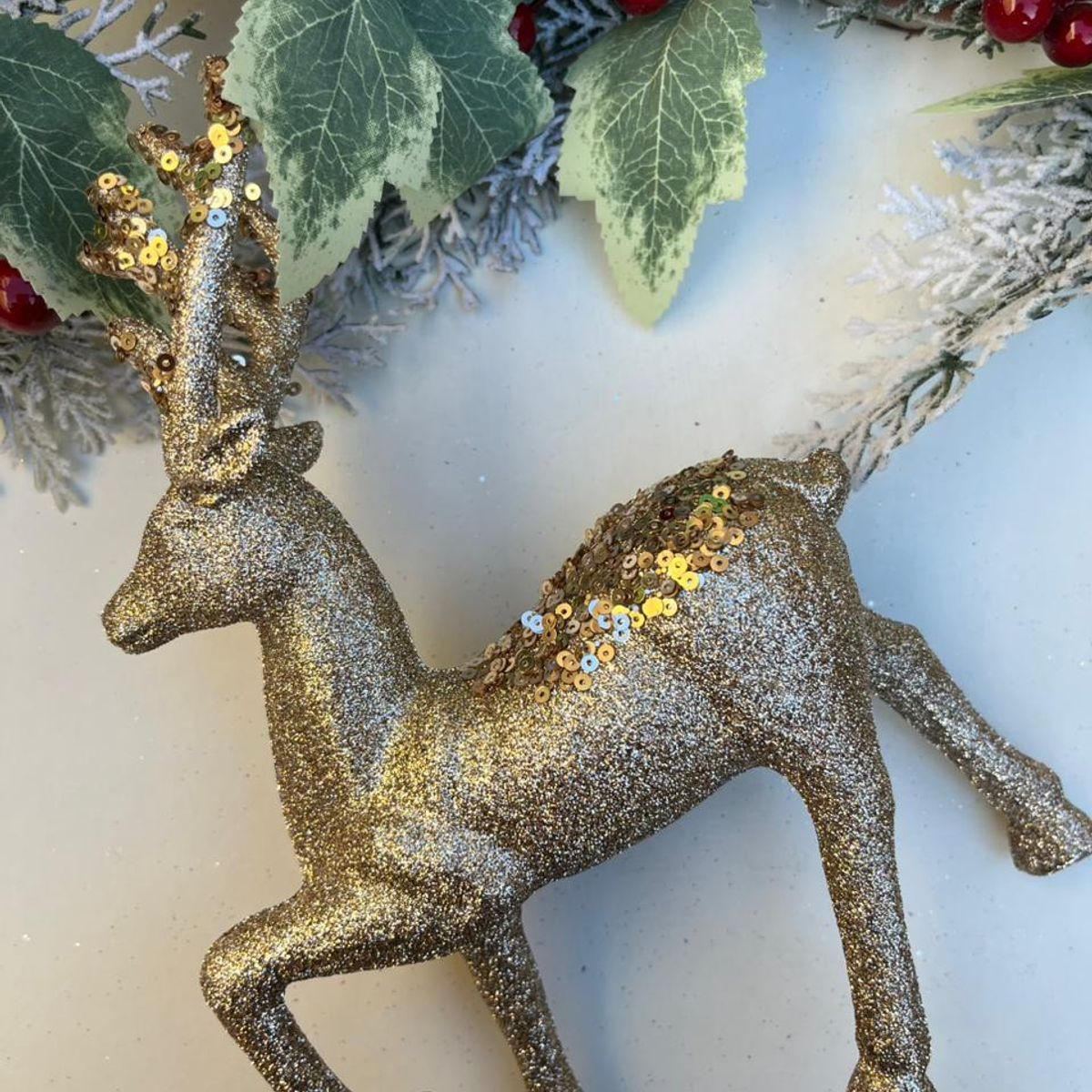 GENERICO - Adornos De Alces Grandes De Color Dorado Navidad