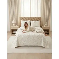 GENERICO - CUBRECAMA QUILT VERANO TUFTING 2 PLAZAS BLANCO
