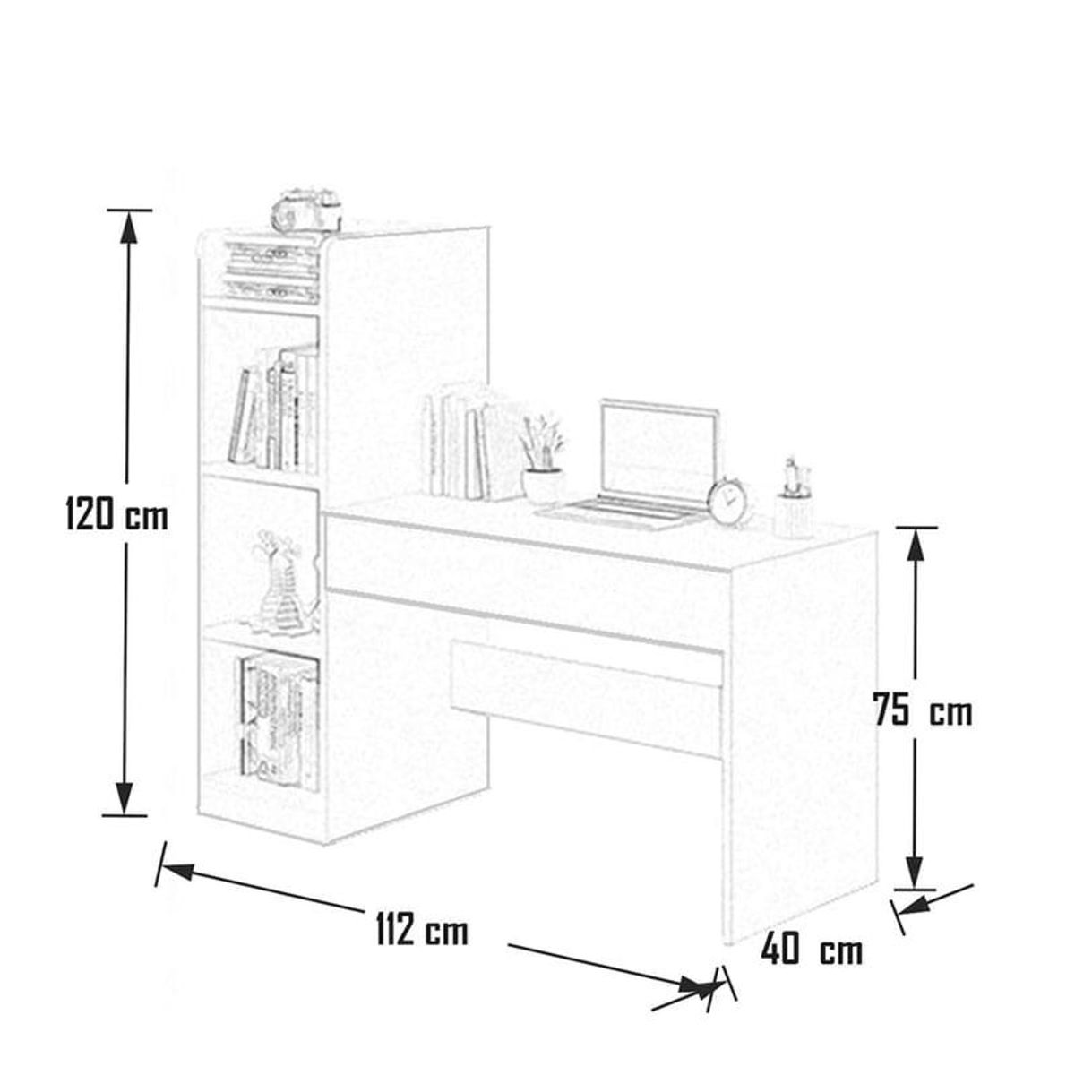 ACTUAL - Set Escritorio Blanco Moderno Con Librero + Silla de Escritorio