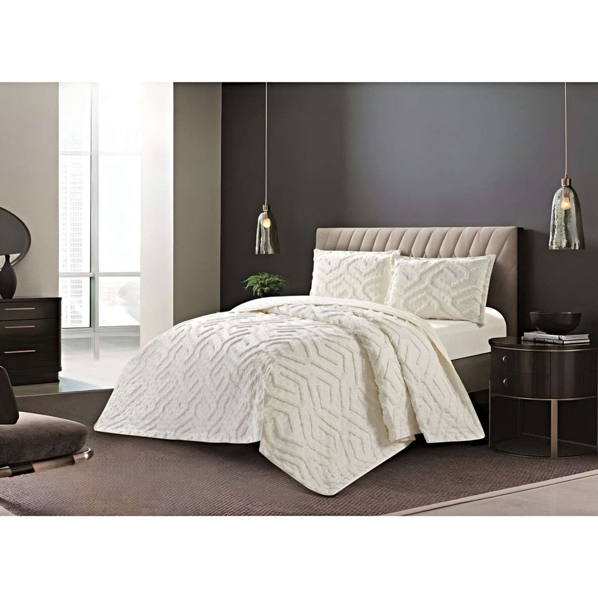 GENERICO - COBERTOR QUILT VERANO TUFTING KING-SUPERKING BLANCO