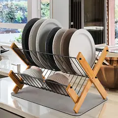 REGALITOLINDO CL - Secaplatos Plegable Madera de Bambú 29x39 cm