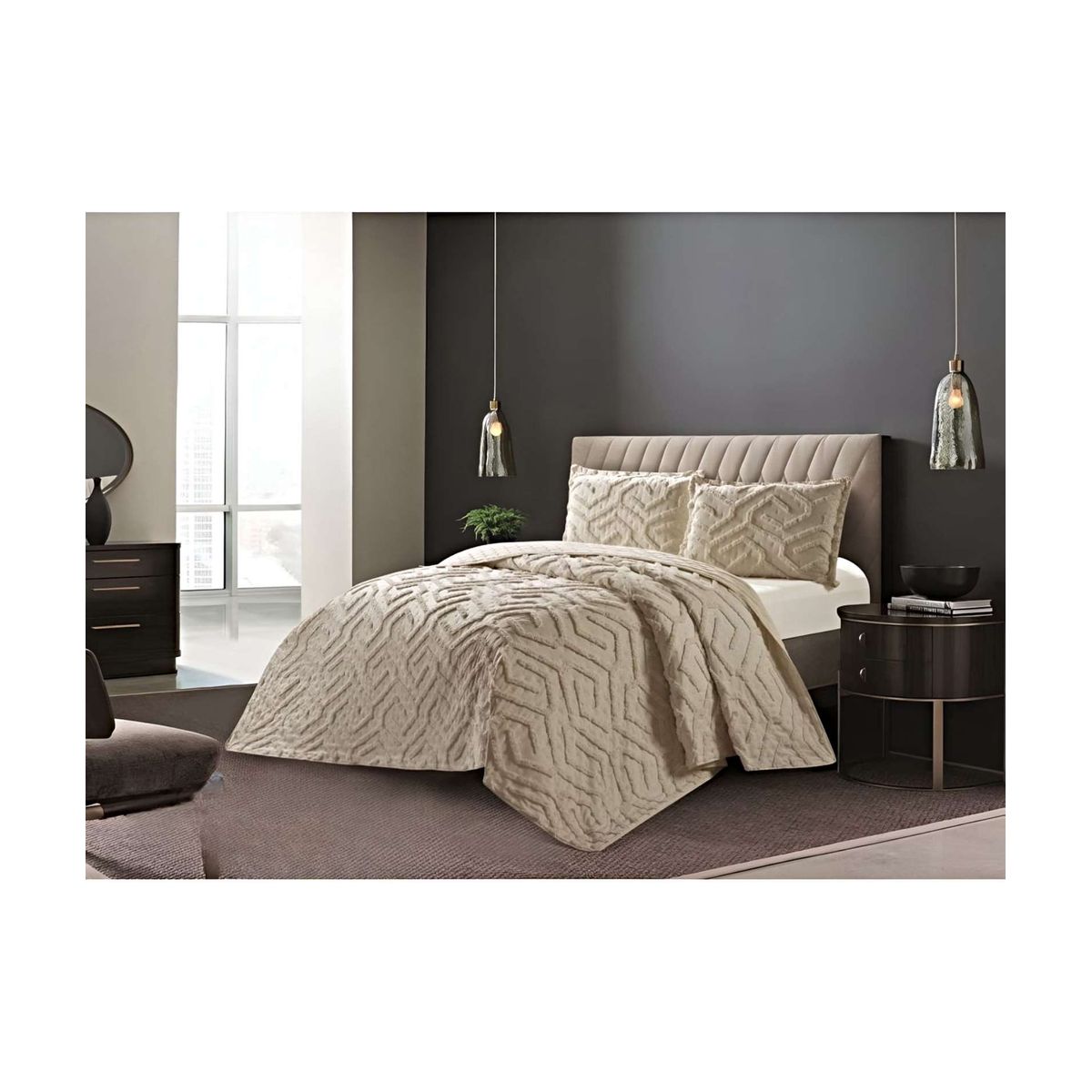 GENERICO - COBERTOR QUILT VERANO TUFTING KING-SUPERKING BEIGE