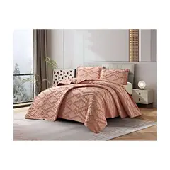GENERICO - COBERTOR QUILT VERANO GEOMETRICO TUFTING KING-SUPERKING ROSADO