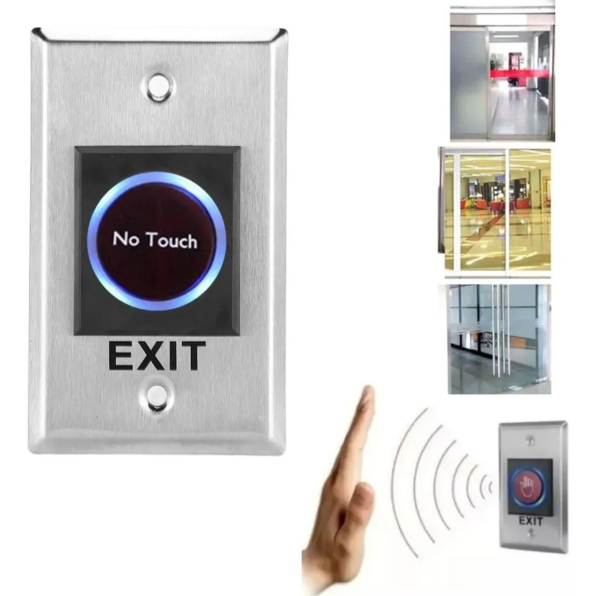 GENERICO - Pulsador Botón No Touch Salida Control Puerta Acceso Led