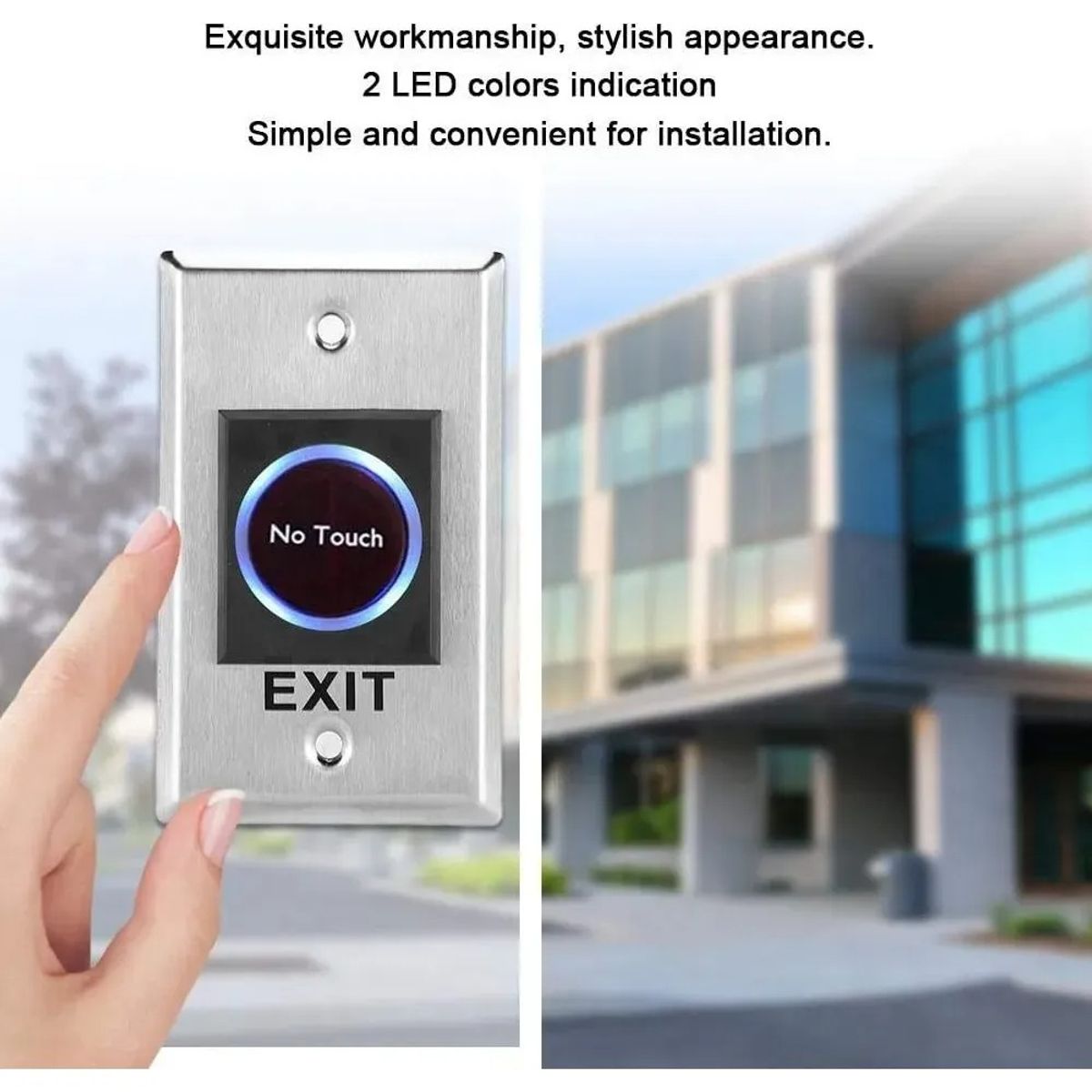 GENERICO - Pulsador Botón No Touch Salida Control Puerta Acceso Led