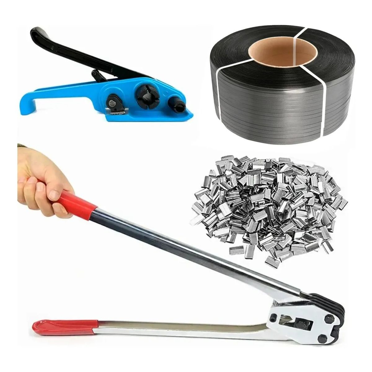 GENERICO - Enzunchadora Manual  Sellador  Zuncho Plástico  Sellos