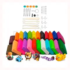 GENERICO - Kit de arcilla polimérica, 32 colores para iniciación
