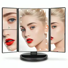 GENERICO - Espejo Para Maquillaje Aumentos 2x 3x Luz Led